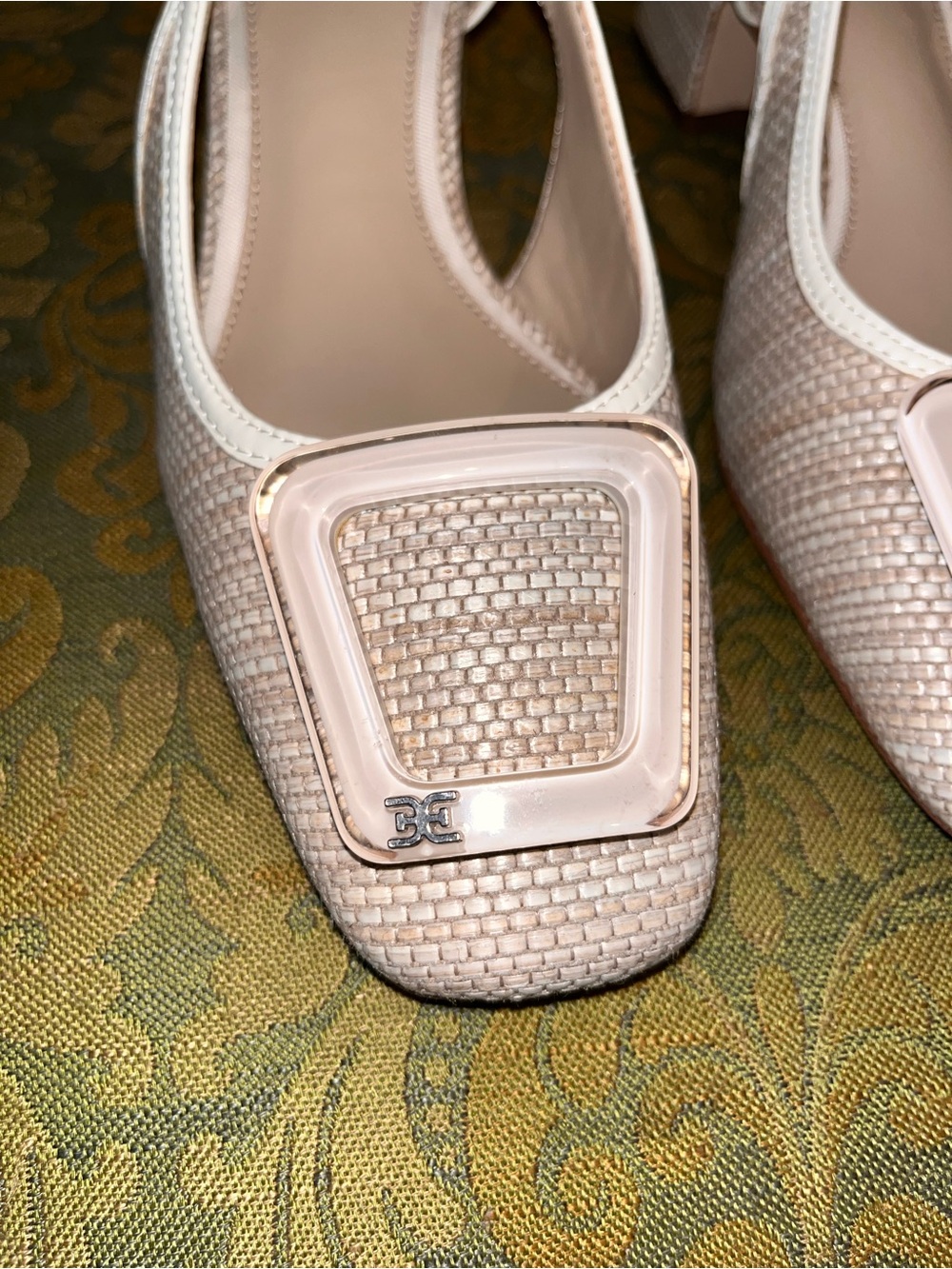 Sam Edelman Blush Beige Slingback Heels with Decorative Buckle - Picture 6 of 12
